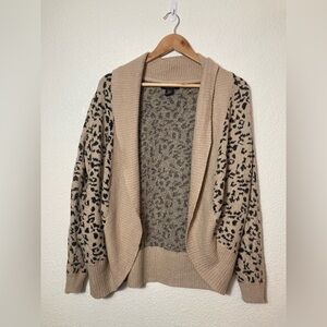 Rachel Zoe animal print leopard print open cardigan sweater womens size medium